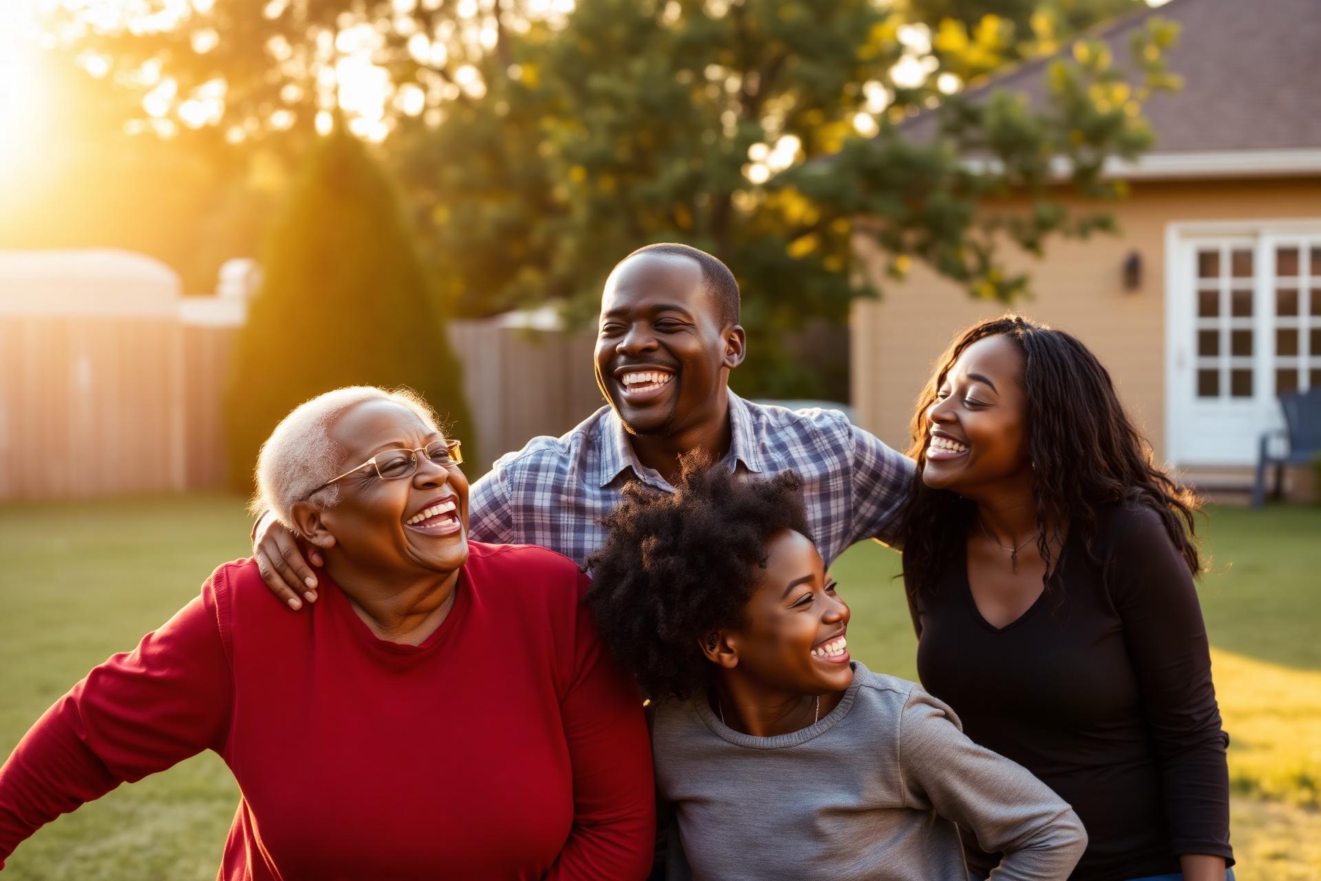 A joyful multi-generational family
